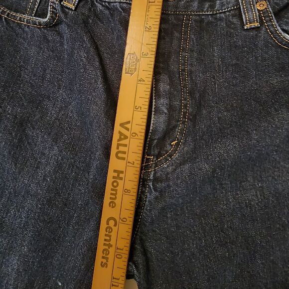 Eddie Bauer Women Flannel Lined Jeans Size 12 Blue Natural Fit Straight Mid-Rise - Picture 10 of 12